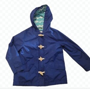 *SOLD in MECARI* Mini Boden Blue Hooded Lined Lightweight Rain Jacket Size 7-8 Y